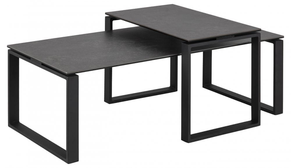 Design Scandinavia Konferenčný stolík Katrine (SADA 2ks), 115 cm, čierna